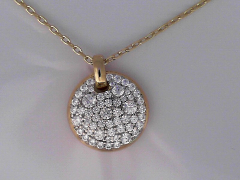 ANIA HAIE 14K PLATED OVER STERLING SILVER TWO TONE LARGE PAVE NECKLACE