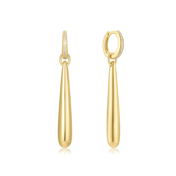 ANIA HAIE 14K GOLD PLATED ON STERLING SILVER TRAILBLAZER GOLD LONG WATER DROPLET EARRINGS