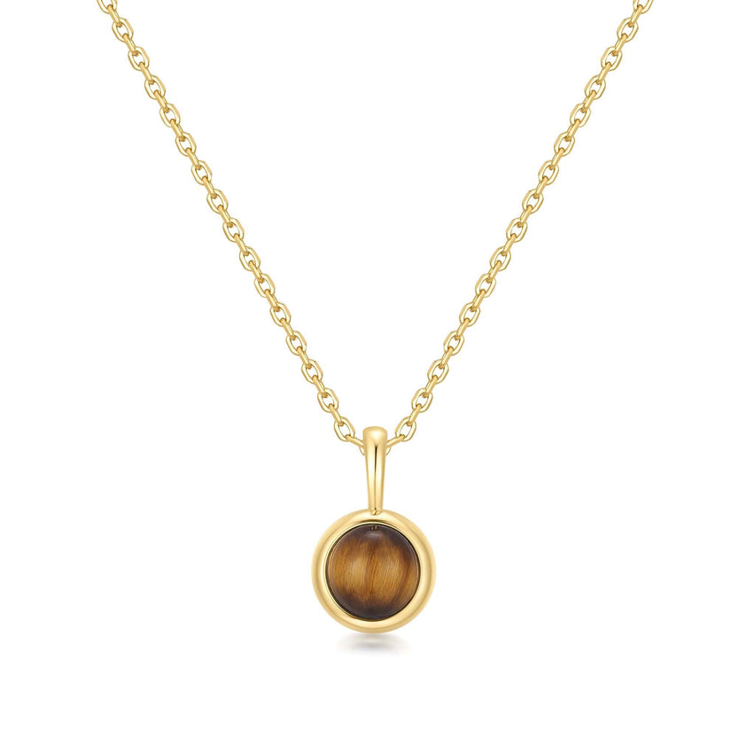 ANIA HAIE 14K GOLD PLATED ON STERLING SILVER TIGER EYE PENDANT
