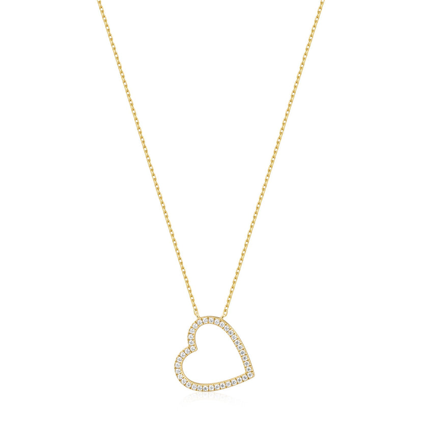 ANIA HAIE 14K GOLD PLATED ON STERLING SILVER GLIMMER GLOW HEART NECKLACE