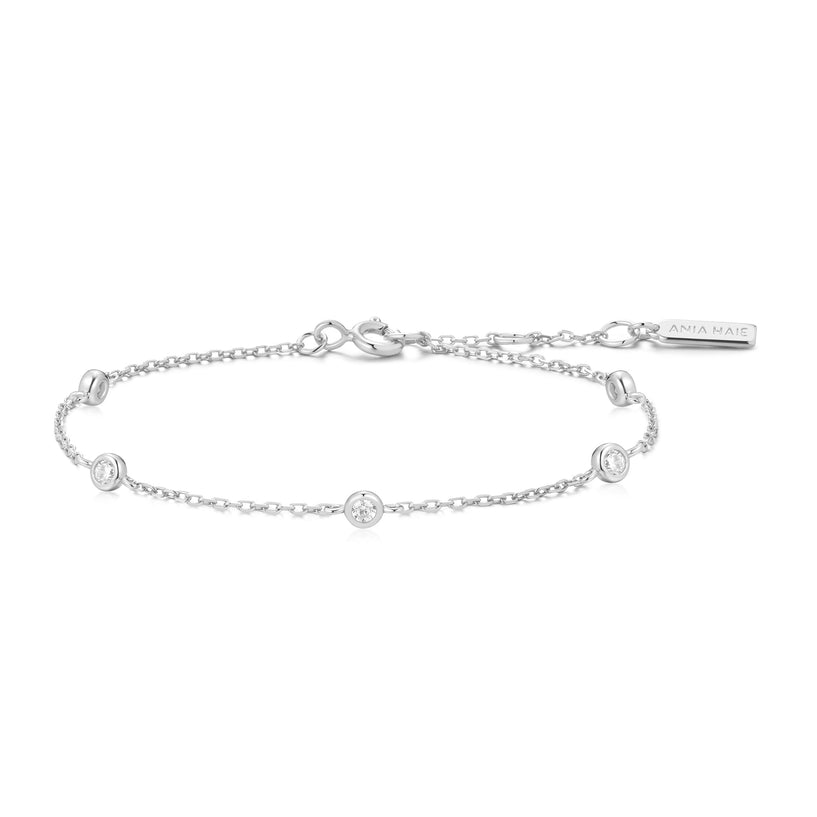 ANIA HAIE STERLING SILVER SILVER CLASSIC BEZEL SET STATION BRACELET