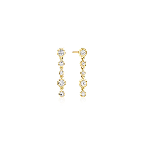 ANIA HAIE 14K GOLD PLATED ON STERLING SILVER GOLD MOLTEN CASCADE BEZEL SET EARRINGS