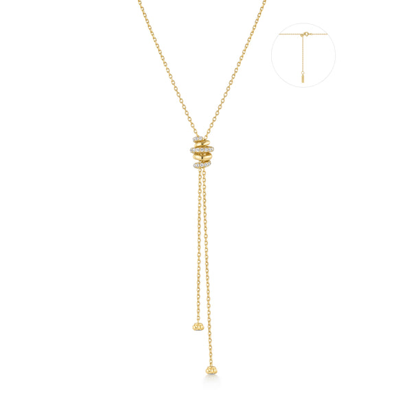 ANIA HAIE 14K GOLD PLATED ON STERLING SILVER TWISTED ROPE LARIAT NECKLACE