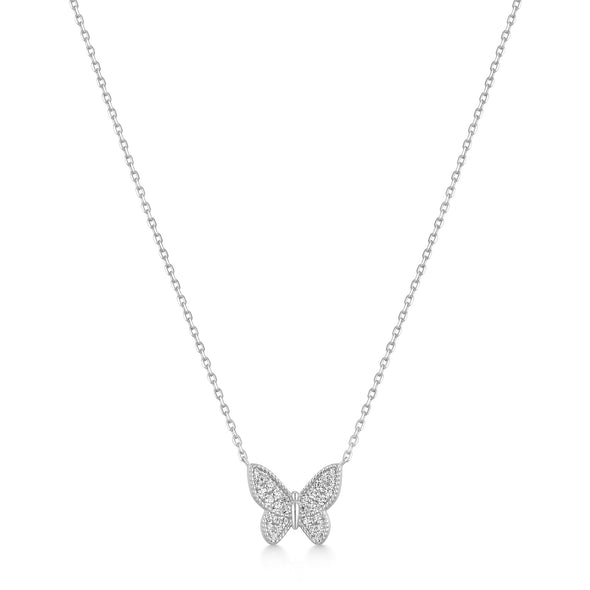 ANIA HAIE STERLING SILVER BUTTERFLY PAVE NECKLACE