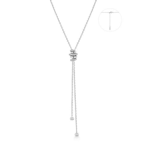 ANIA HAIE STERLING SILVER TWISTED ROPE LARIAT NECKLACE