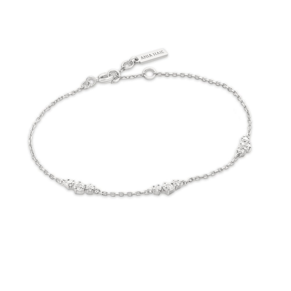 ANIA AHIE STERLING SILVER CLUSTER STATION BRACELET
