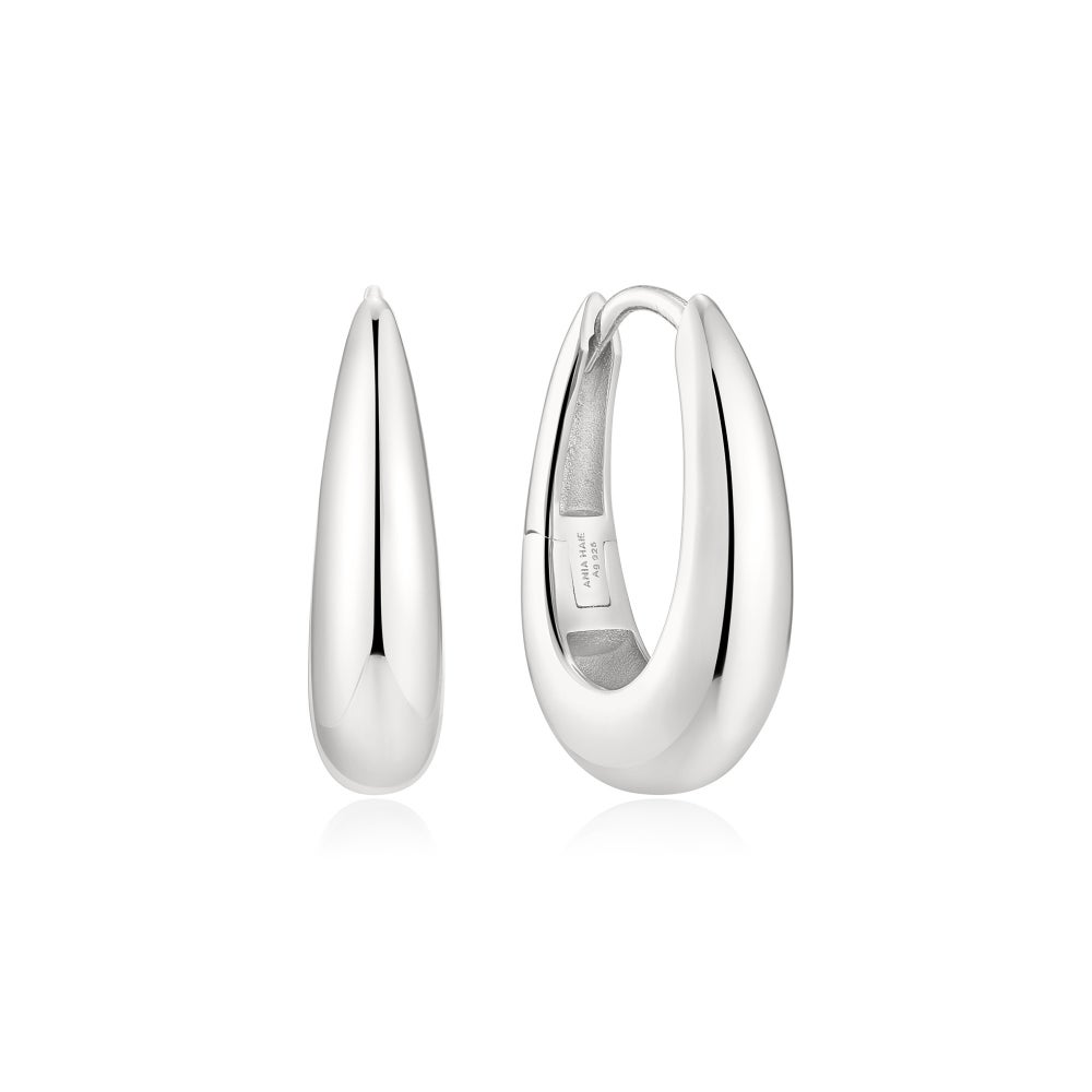 ANIA HAIE STERLING SILVER CLASSIC DOME HOOP EARRINGS