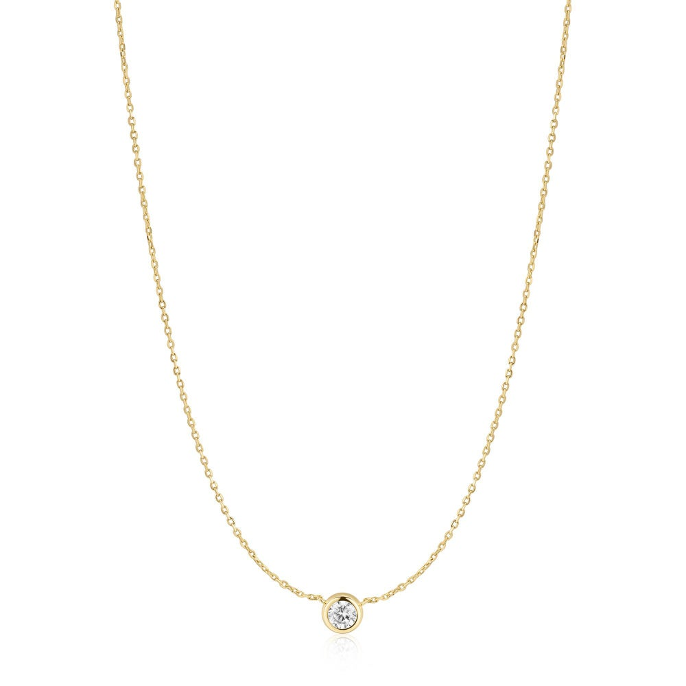 ANIA HAIE 14K GOLD PLATED ON STERLING SILVER GOLD JUST FOR YOU SOLITAIRE NECKALCE