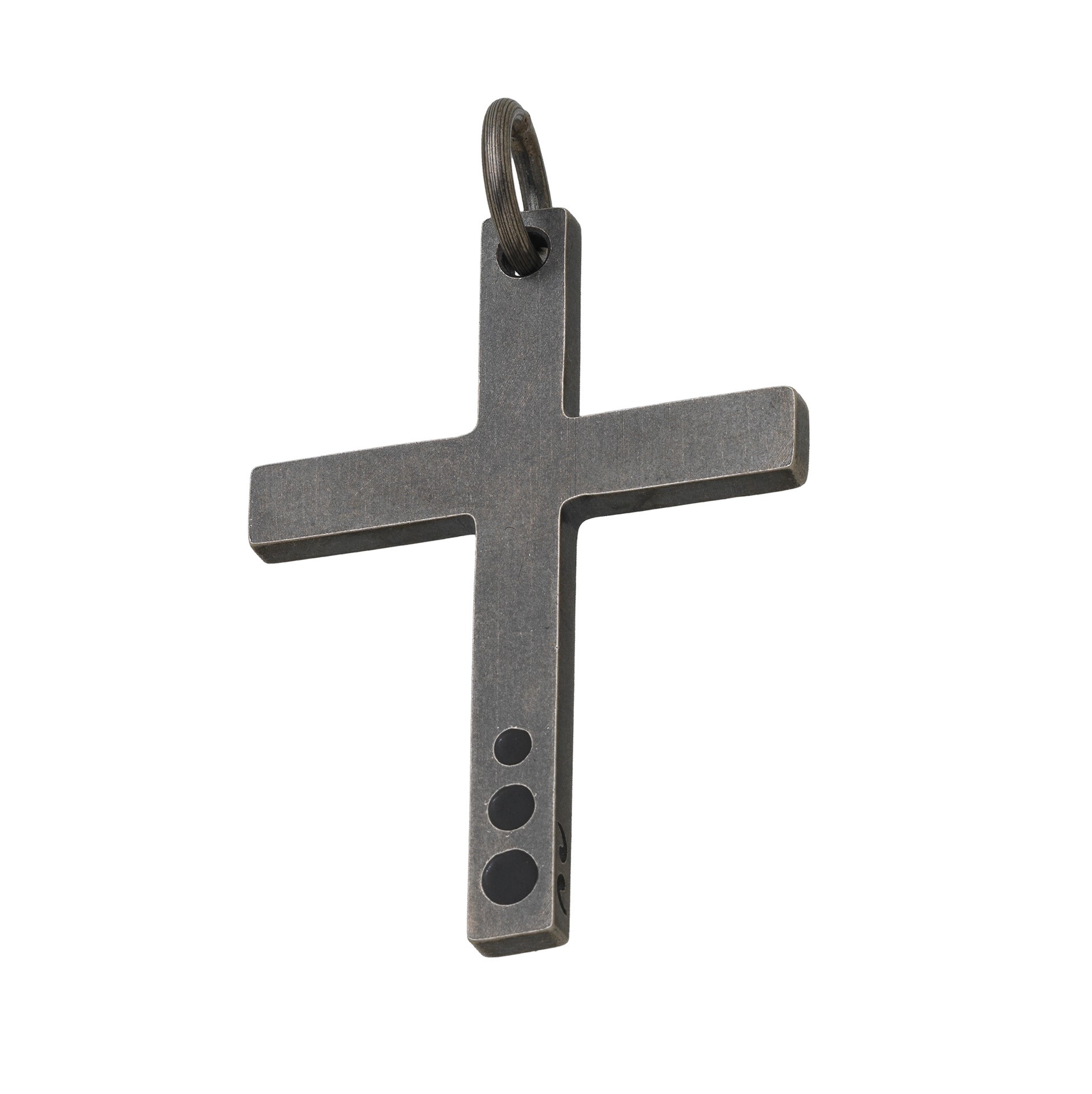 MARCO DAL MASO THE CROSS PENDANT OXIDIZED SILVER BLACK ENAMEL