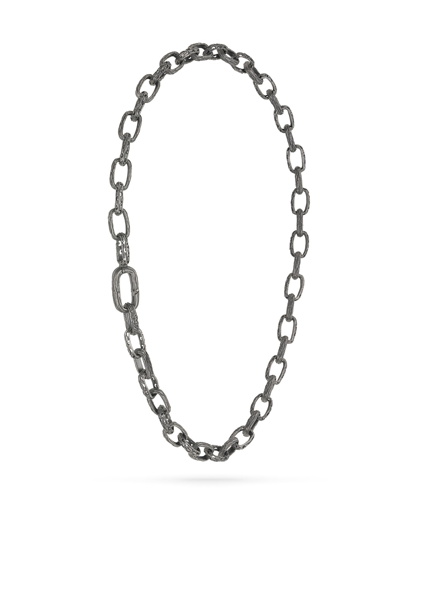 MARCO DAL MASO WARRIOR LINK NECKLACE IN OXIDIZED SILVER