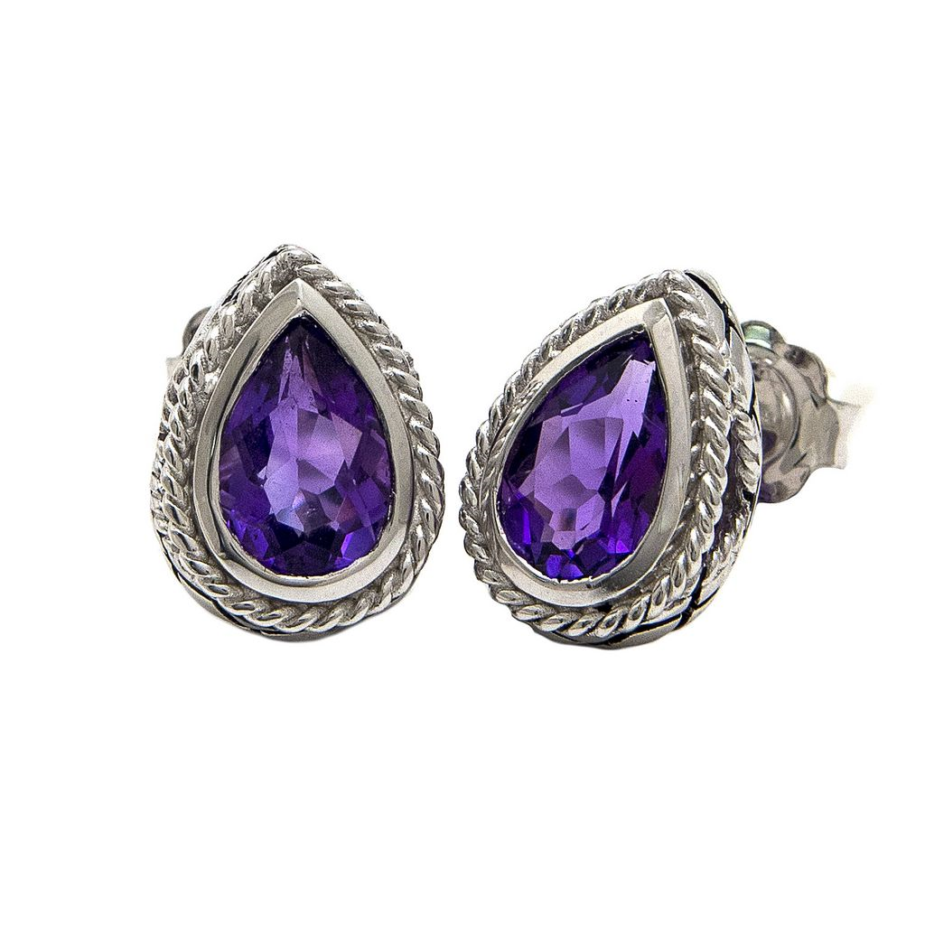 Silver Amethyst Earrings