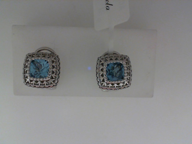 Silver Blue Topaz Earrings