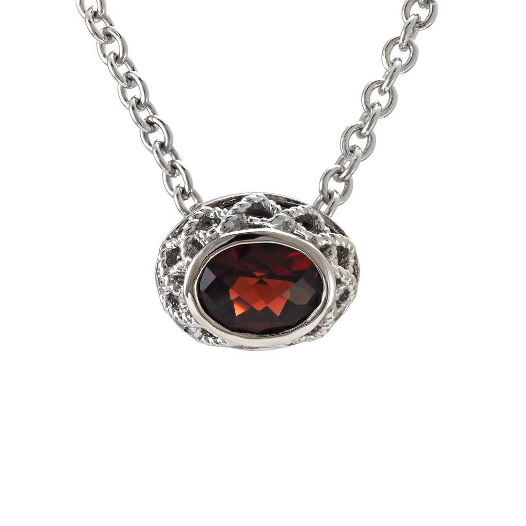 Silver Garnet Necklace