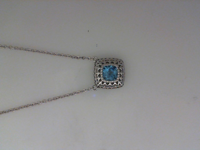 Silver Blue Topaz Necklace