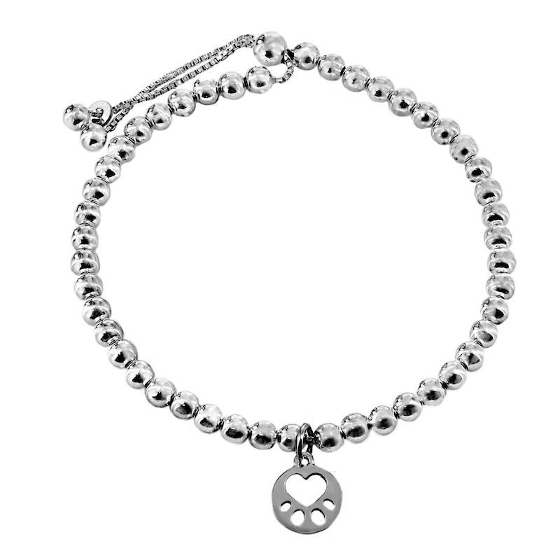 Sterling Silver Mini Paw Dangle Bead From Our Cause For Paws