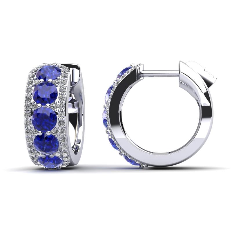 14k White Gold Huggie Hoop Earrings