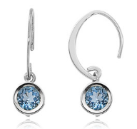 Sterling Silver Blue Topaz Mini Drop Earrings