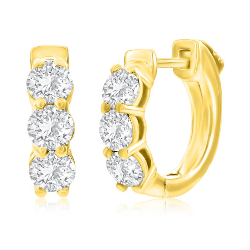 14k Yellow Gold Huggie Hoop Earrings