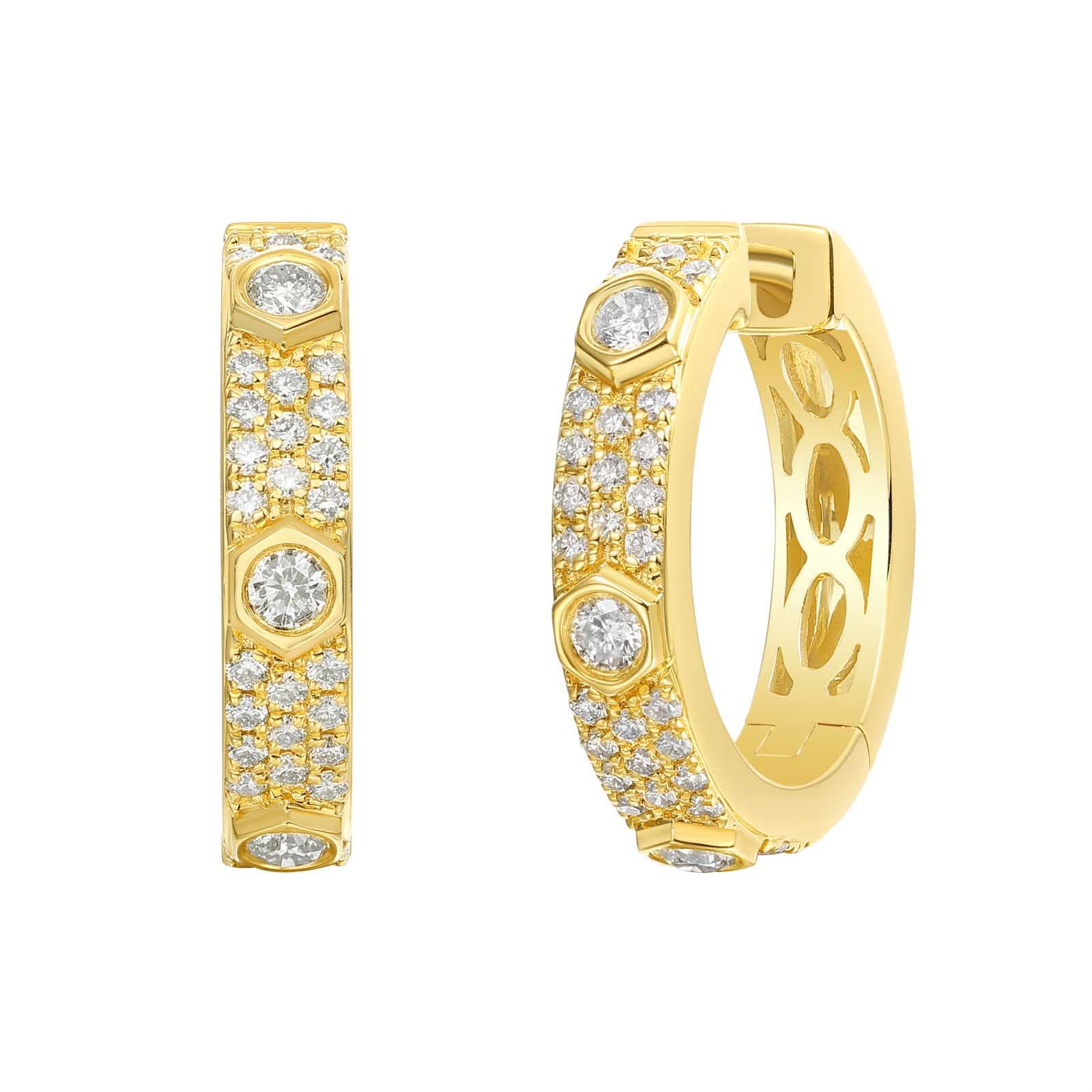 14k Yellow Gold Diamond Earrings