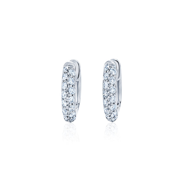 18k White Gold Moonlight Diamond Petite Pave Earrings