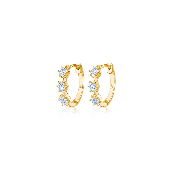 18k Yellow Gold Starry Night Diamond Earrings