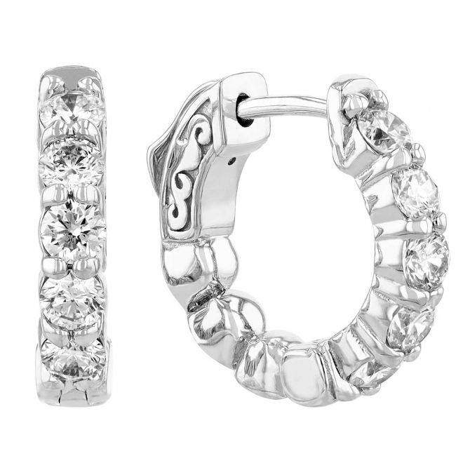 14k White Gold Diamond Out Only Earrings