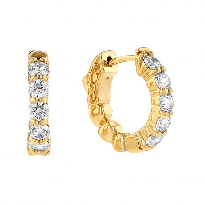 14k Yellow Gold Diamond Out Only Earrings