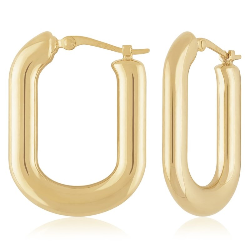 14k Yellow Gold Medium Oval Earrings