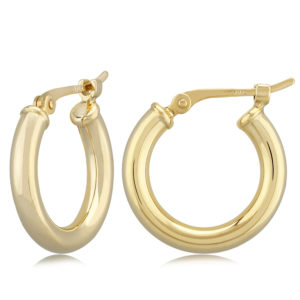 14k Yellow Gold Small Tube Hoop Earrings