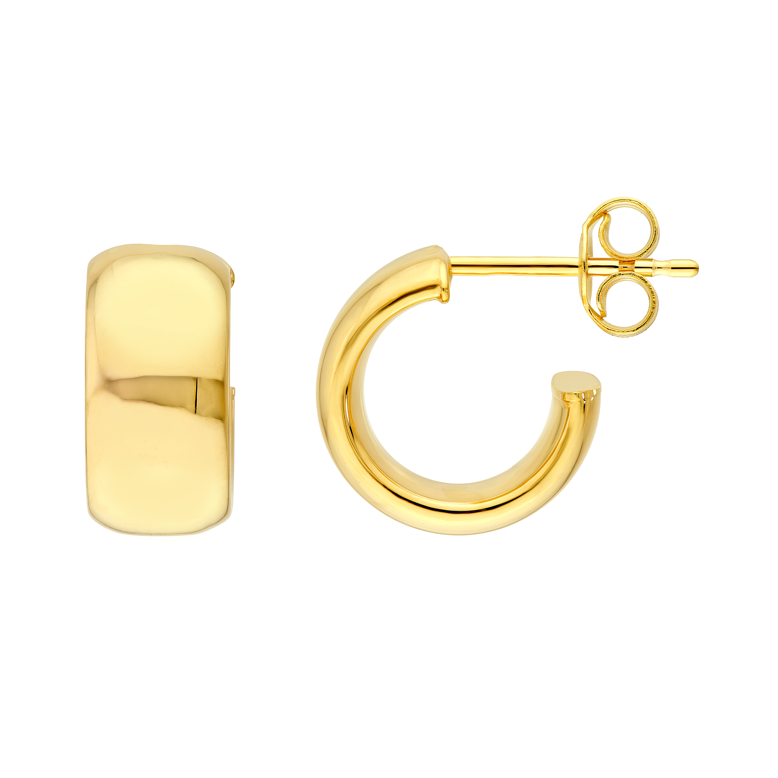 14k Yellow Gold Tube Open Hoop Earrings
