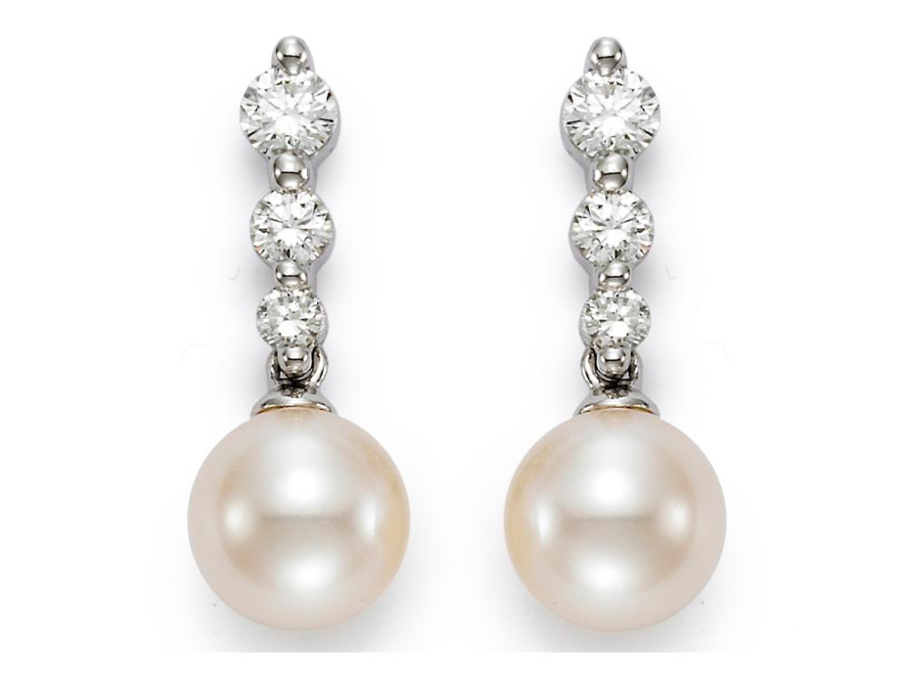 18k White Gold Pearl Earrings