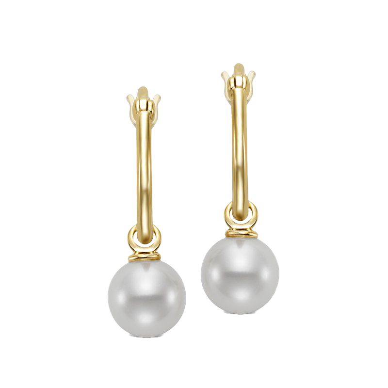 14k Yellow Gold Pearl Earrings