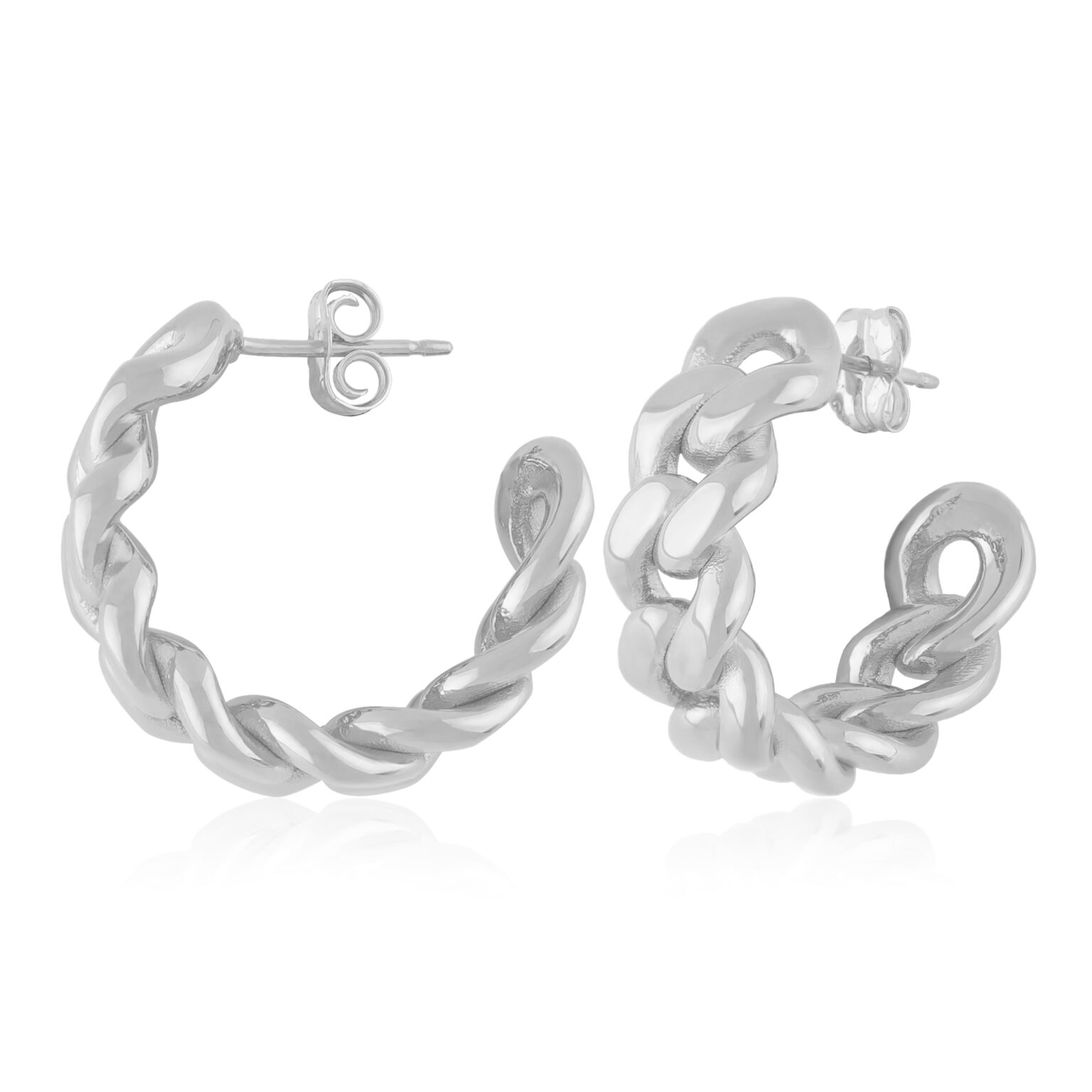 Sterling Silver Sil Hoop Earrings