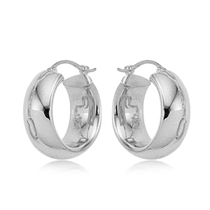 Sterling Silver Wide Tube Hoop Earrings