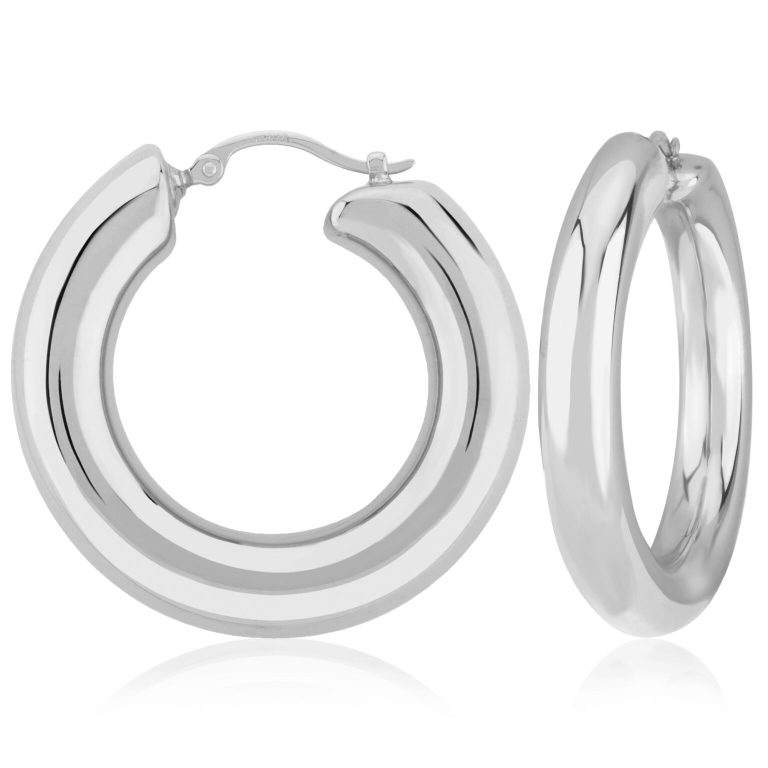 Sterling Silver Donut Hoop Earrings
