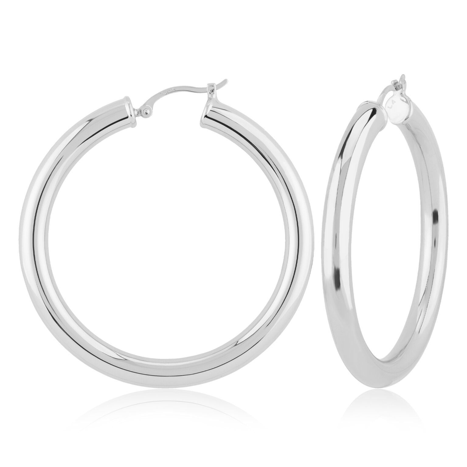 Sterling Silver Tube Hoop Earrings