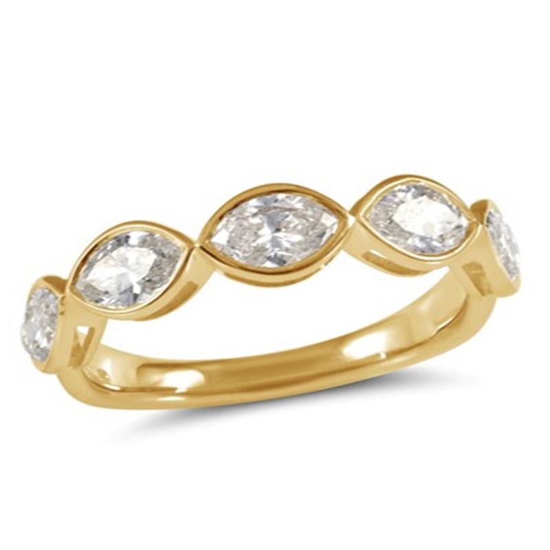 14k Yellow Gold Diamond Bezel Set Ring