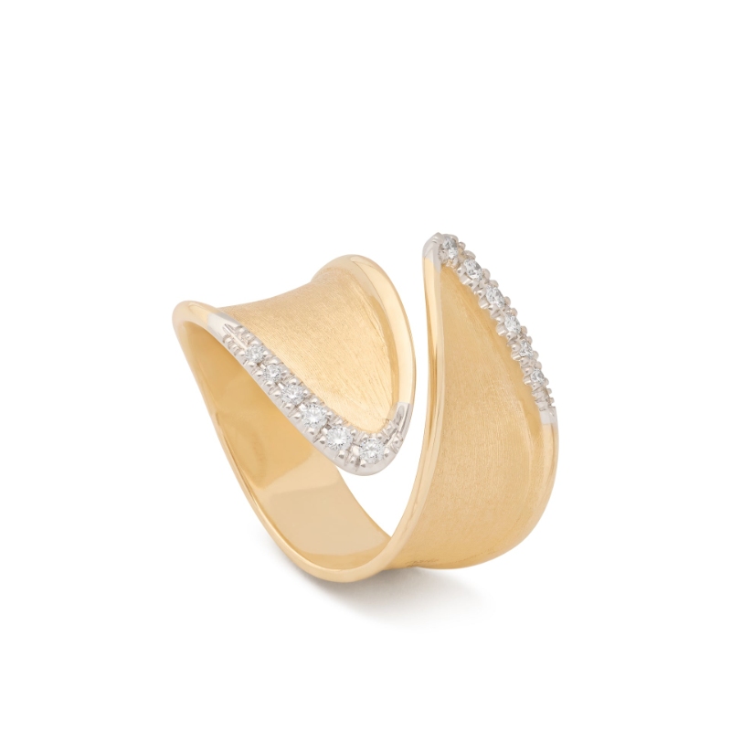 18k Two Tone Lunario Twist Ring