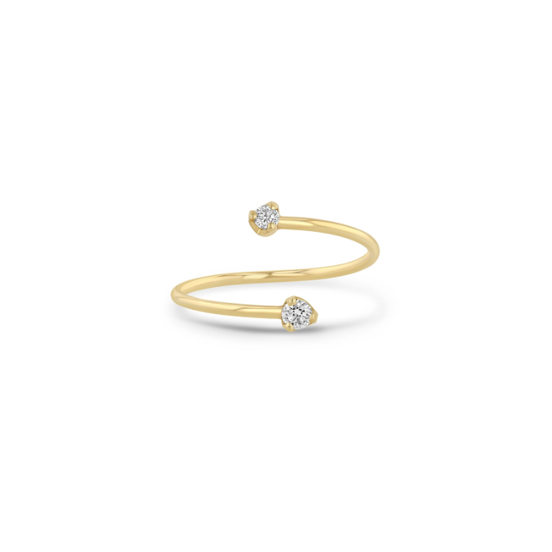 14k Yellow Gold Diamond Bypass Ring