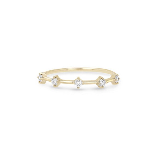 14k Yellow Gold Diamond Dash Ring