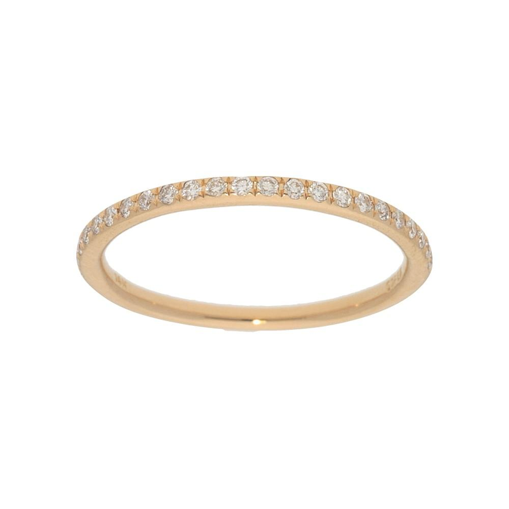 14k Yellow Gold Diamond Pave Ring