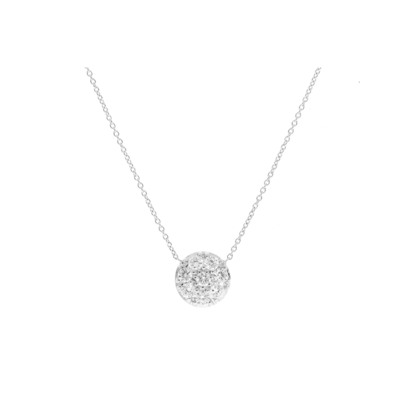 14k White Gold With 0.20ctw Diamonds, Diamond Cluster Pendant Necklace, By Pd Collection