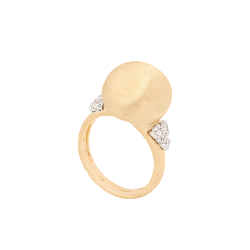 18k Yellow Gold Africa Diamond Diamond Ring