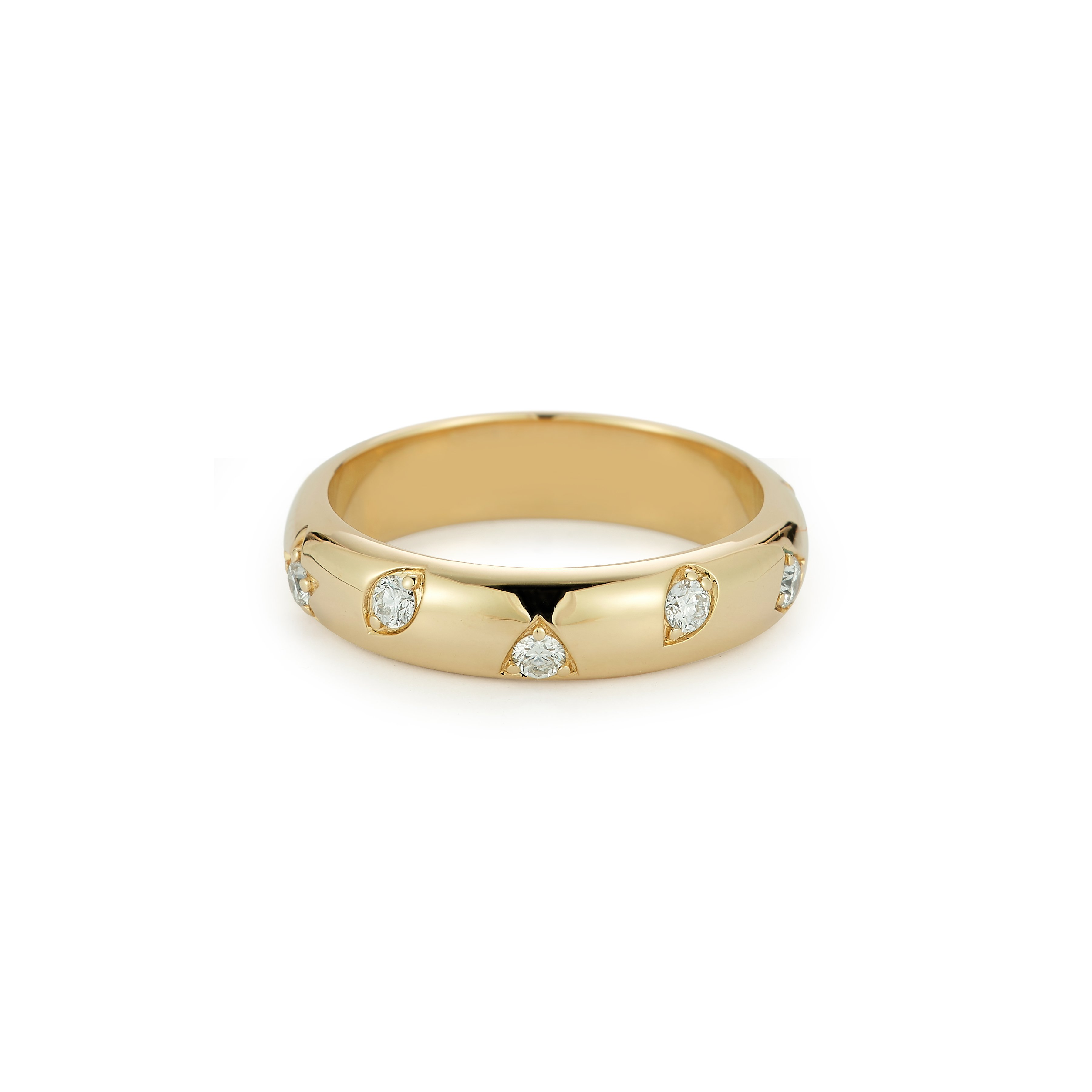 14k Yellow Gold Diamond Mixed Inlay Ring