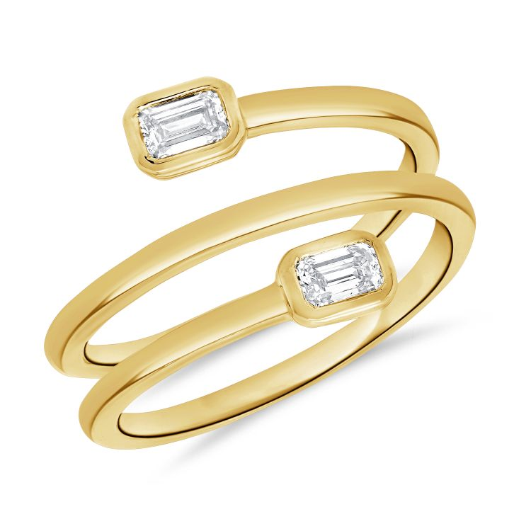 14k Yellow Gold Diamond Wrap Ring