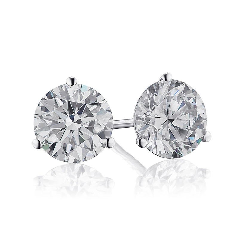 14k White Gold Martini Diamond Stud Diamond Stud Earrings