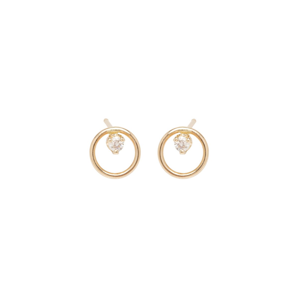 14k Yellow Gold Diamond Earrings