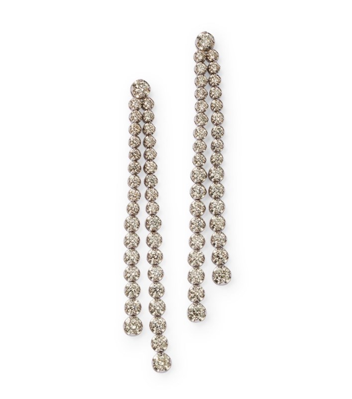 14k White Gold Diamond Earrings