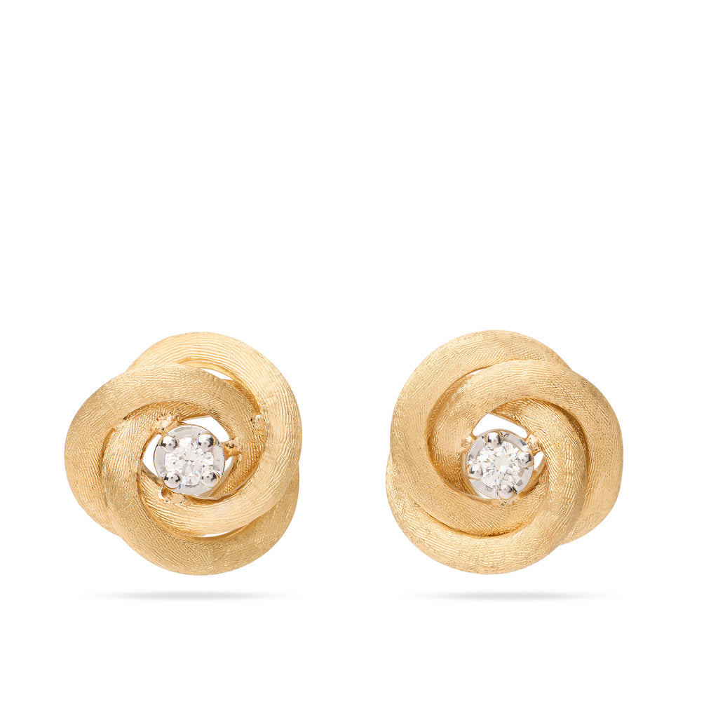18k Two Tone Diamond Earrings