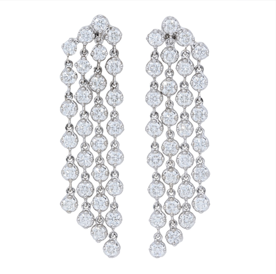 14k White Gold Diamond Earrings